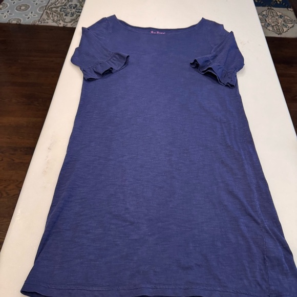 LILLY PULITZER Somerset Dress Size Small Navy Blue Ruffled Sleeves Women’s - Picture 6 of 9